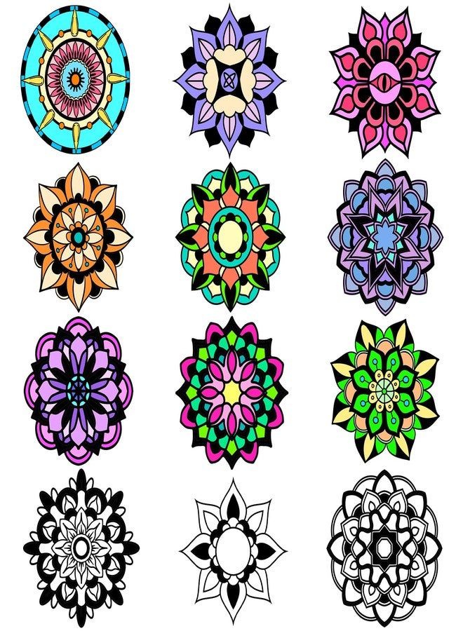 EggSun 48pcs Mandala Fuzzy Velvet Coloring Posters Kit, DIY Beautiful Arts and Crafts Velvet Coloring Mess Free Felt Coloring Pages for Adult Kids Family Activities and Party Favors - Image 1